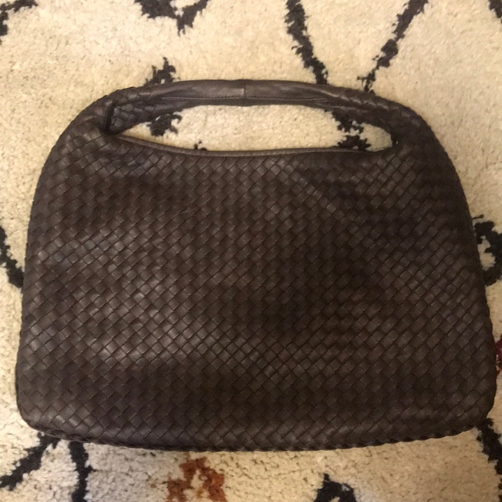 Bottega Veneta brown braided leather shoulder bag